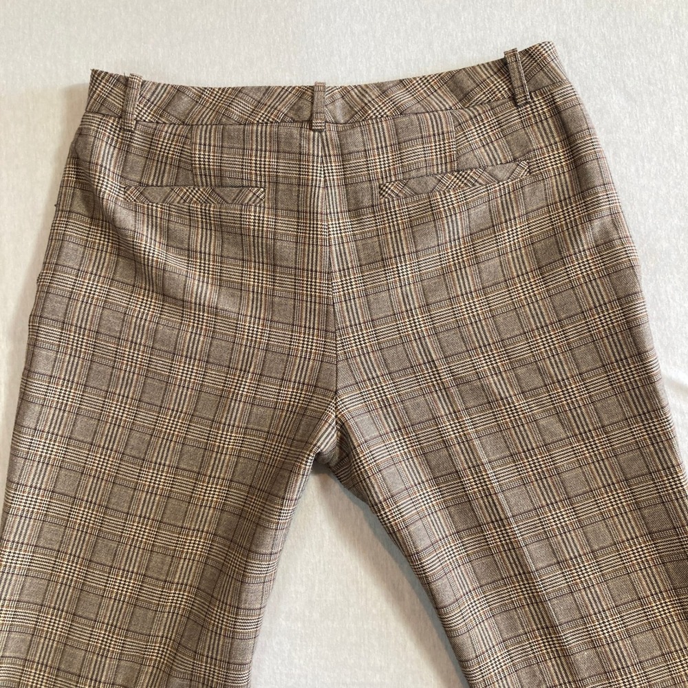 Tommy Hilfiger Women 4 Brown Glen Plaid Slim Leg Trousers H98PZ16B Business - Picture 10 of 12